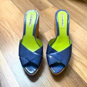 Via Spiga, blue wedges….
